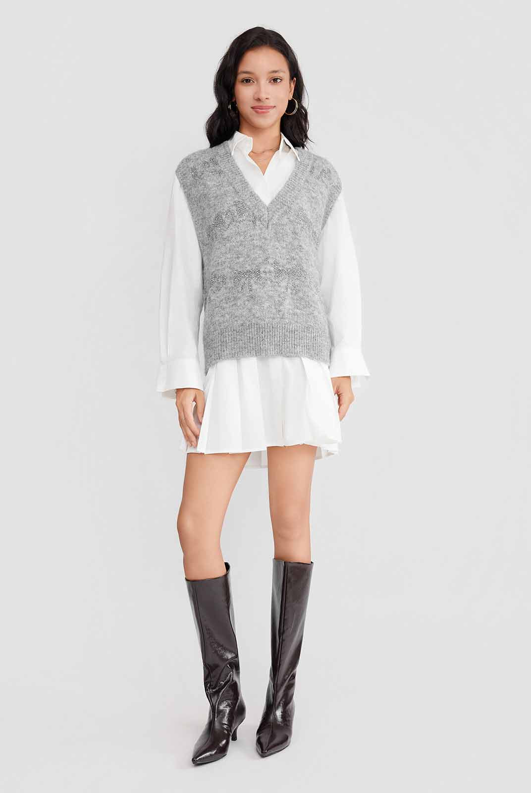 ASOBIO Bow-Pattern Knit Vest