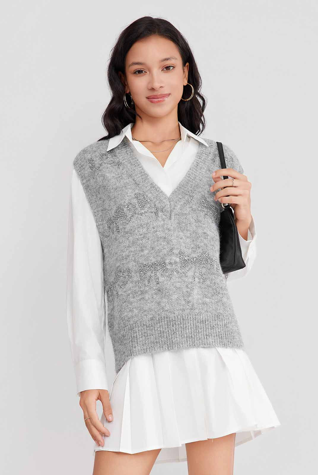 ASOBIO Bow-Pattern Knit Vest