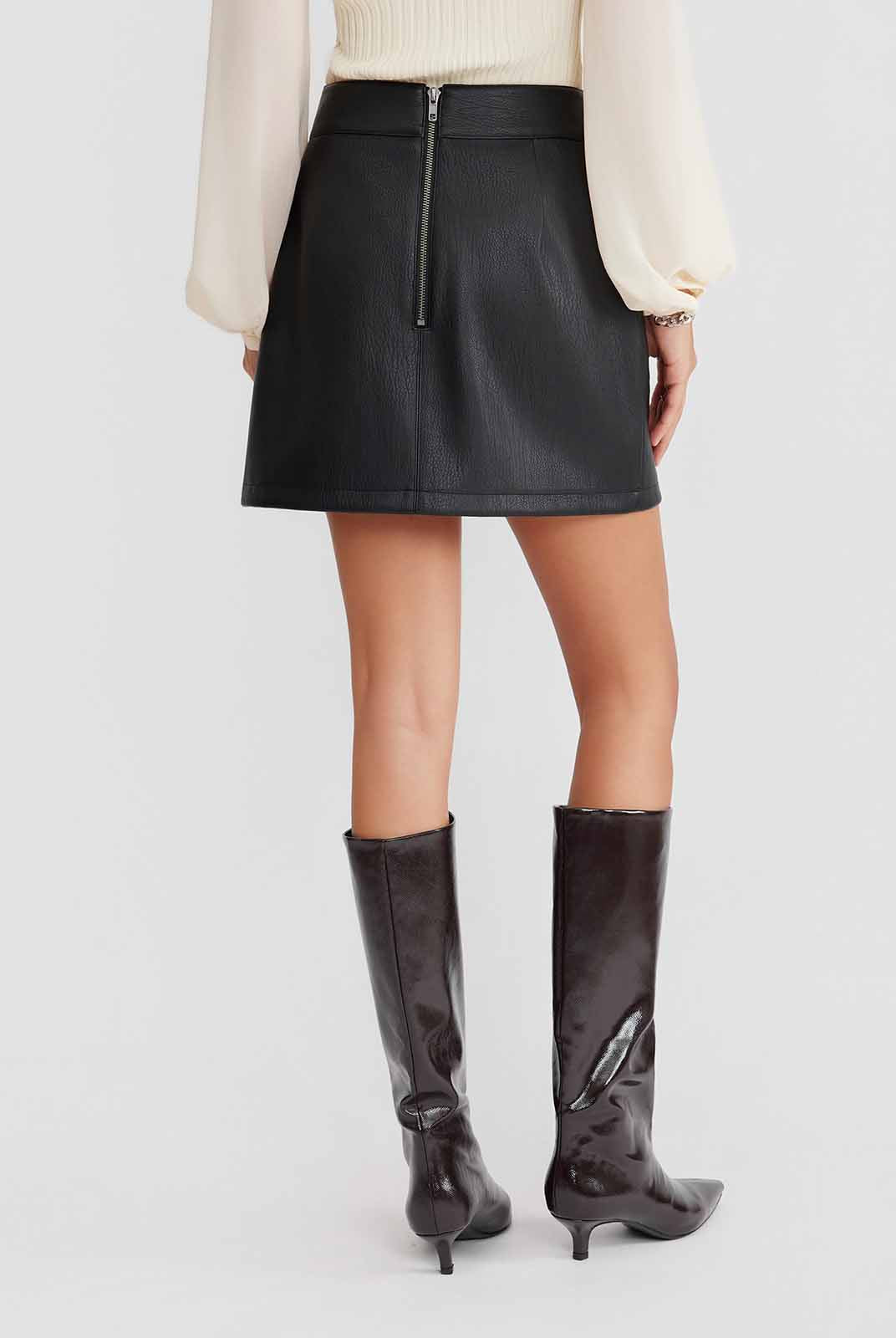 ASOBIO PU Mini Skirt