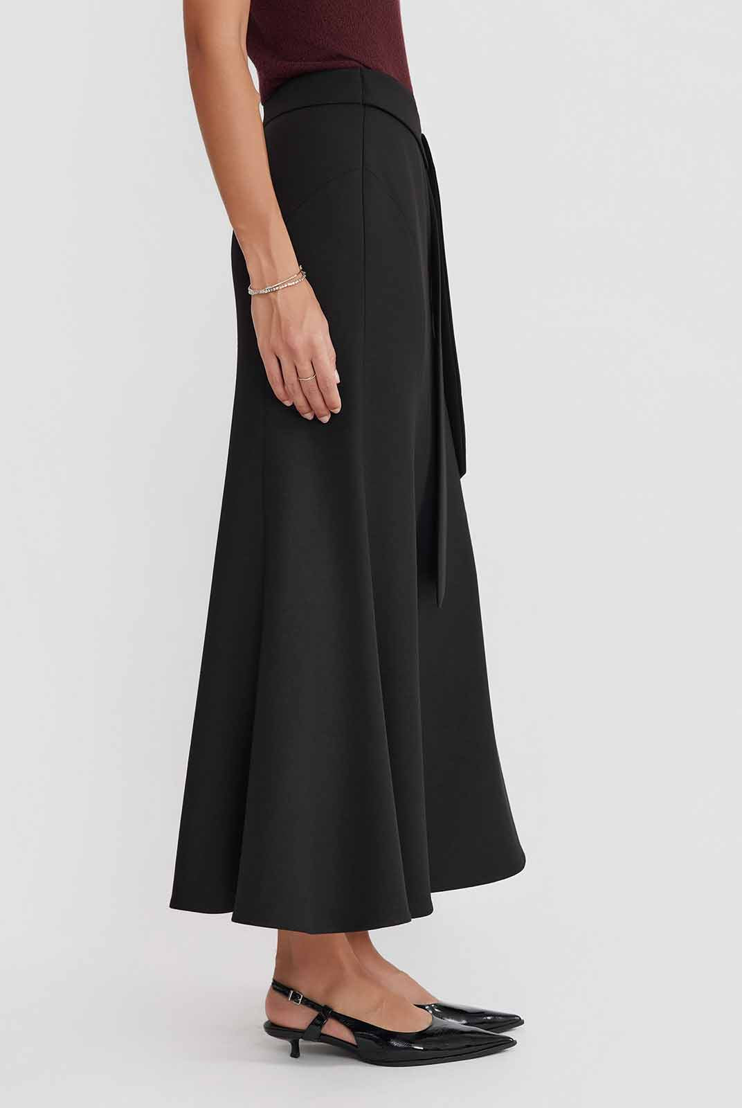ASOBIO Stretch Knit Tie-Waist Skirt