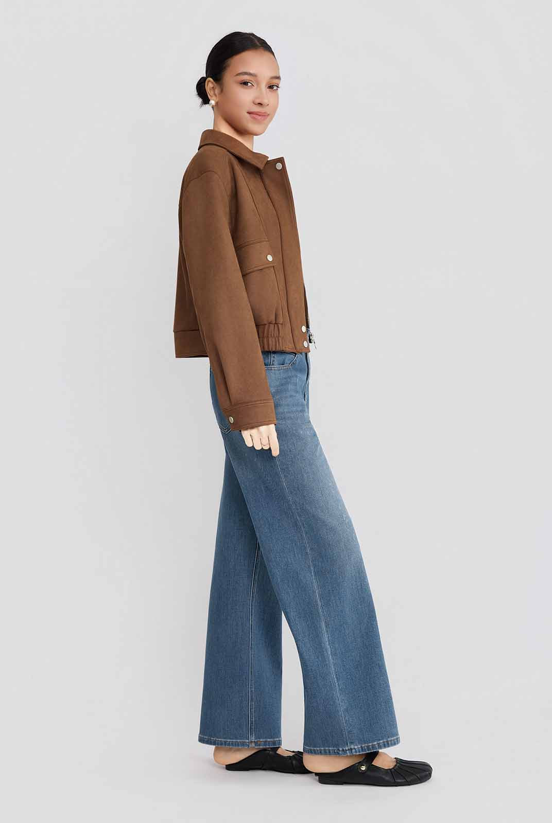 ASOBIO Suede Trucker Jacket