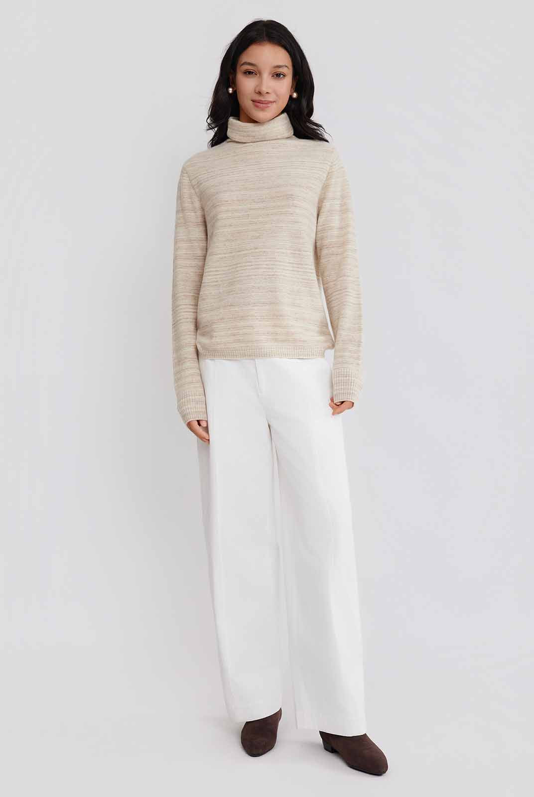 ASOBIO Yak Wool Blend Mélange Pullover Sweater