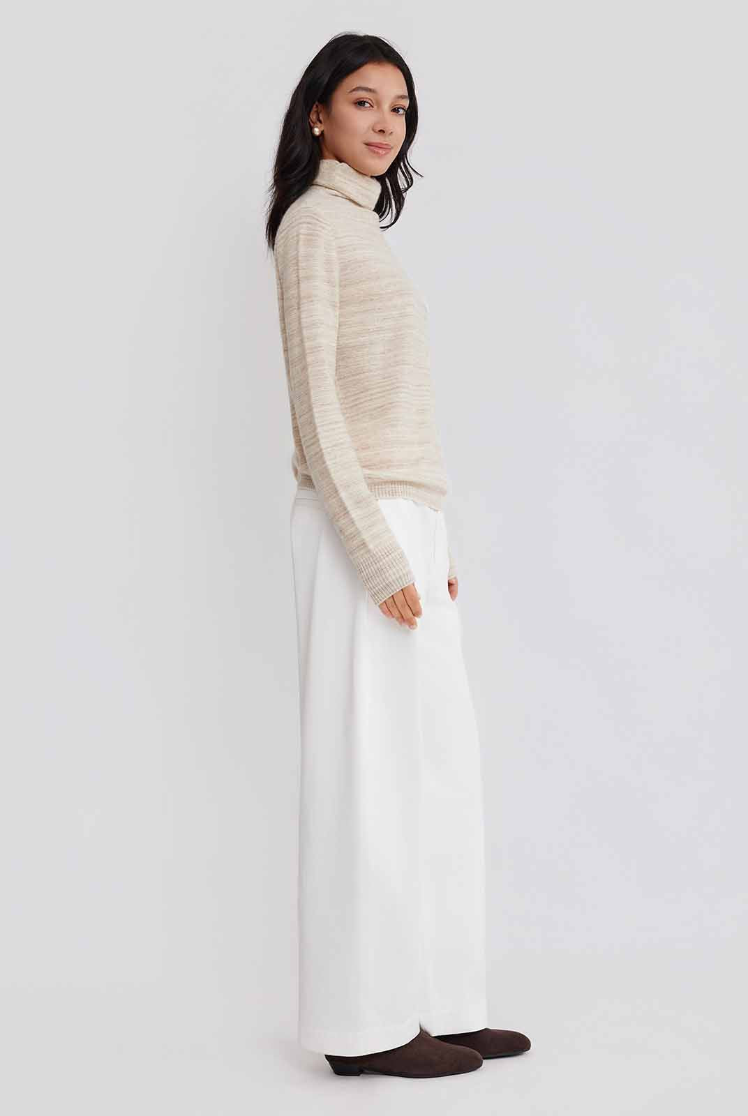 ASOBIO Yak Wool Blend Mélange Pullover Sweater