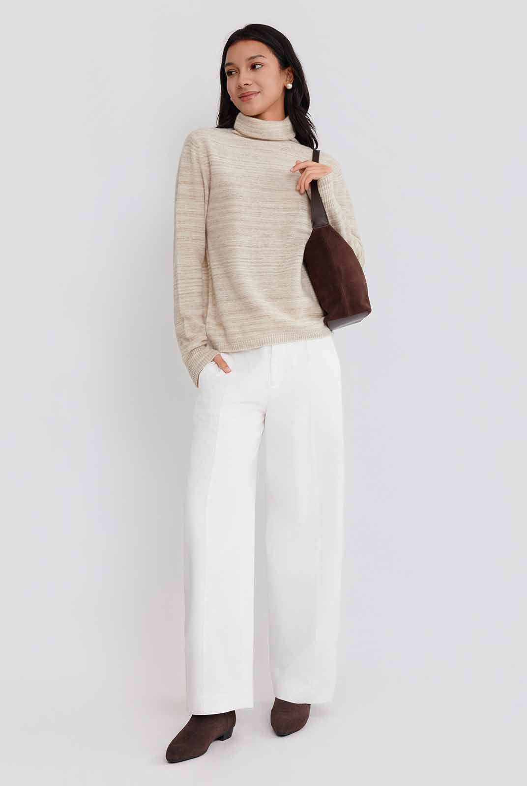 ASOBIO Yak Wool Blend Mélange Pullover Sweater