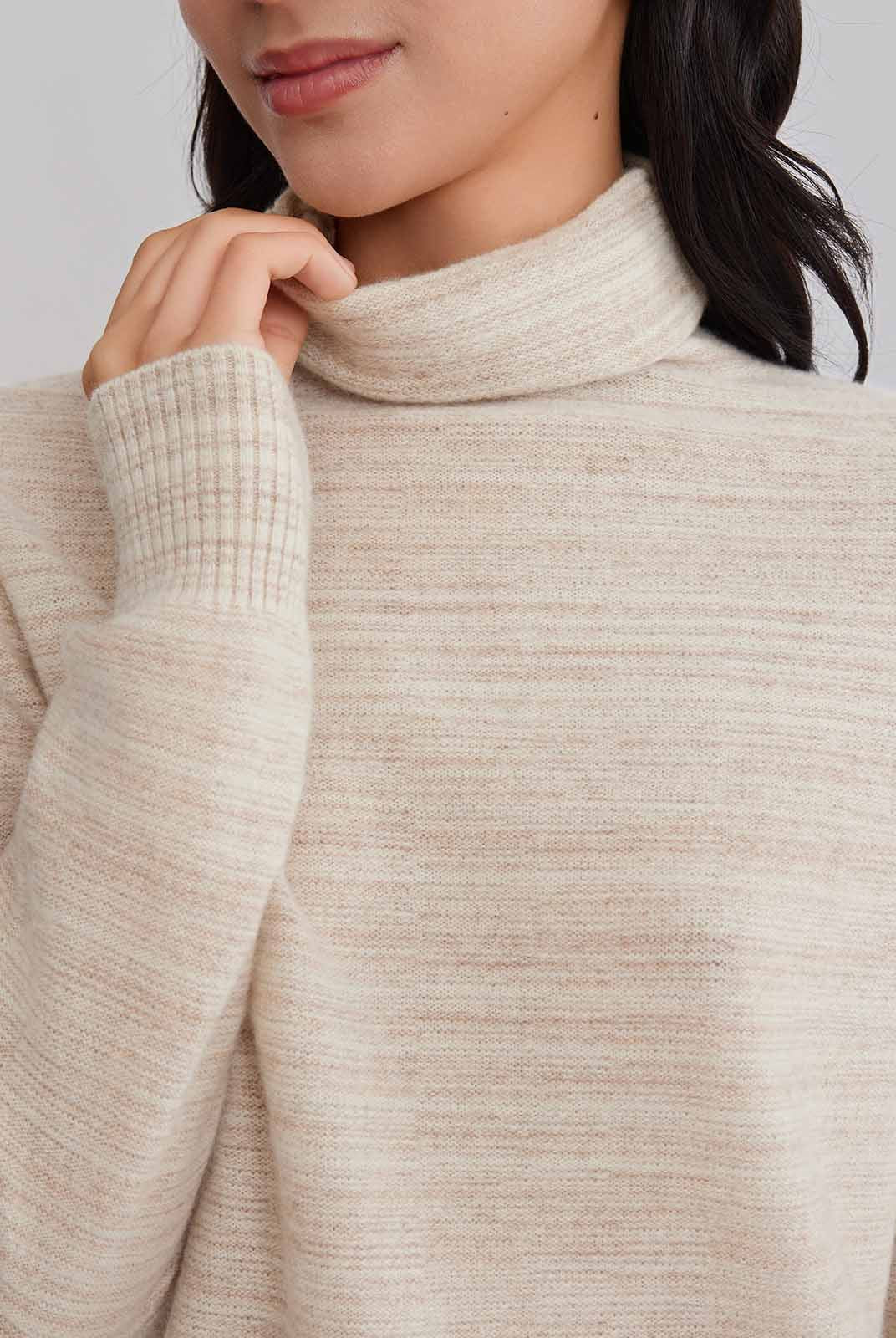 ASOBIO Yak Wool Blend Mélange Pullover Sweater