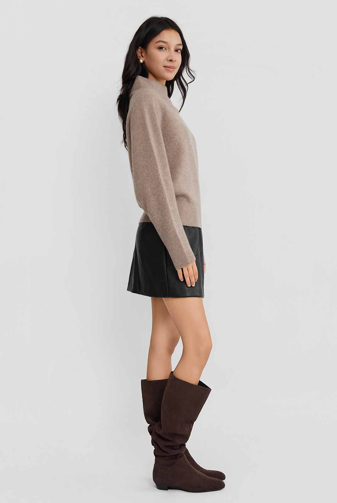 ASOBIO Yak Wool Blend Raglan Pullover Sweater