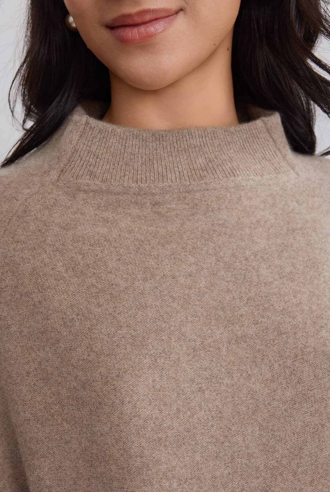 ASOBIO Yak Wool Blend Raglan Pullover Sweater