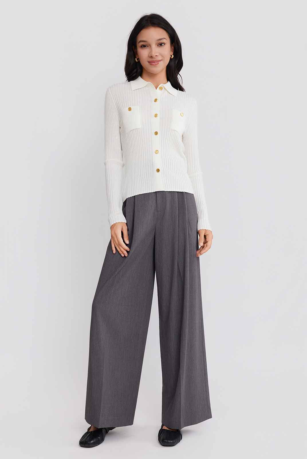 ASOBIO Ribbed Wool-Blend Cardigan