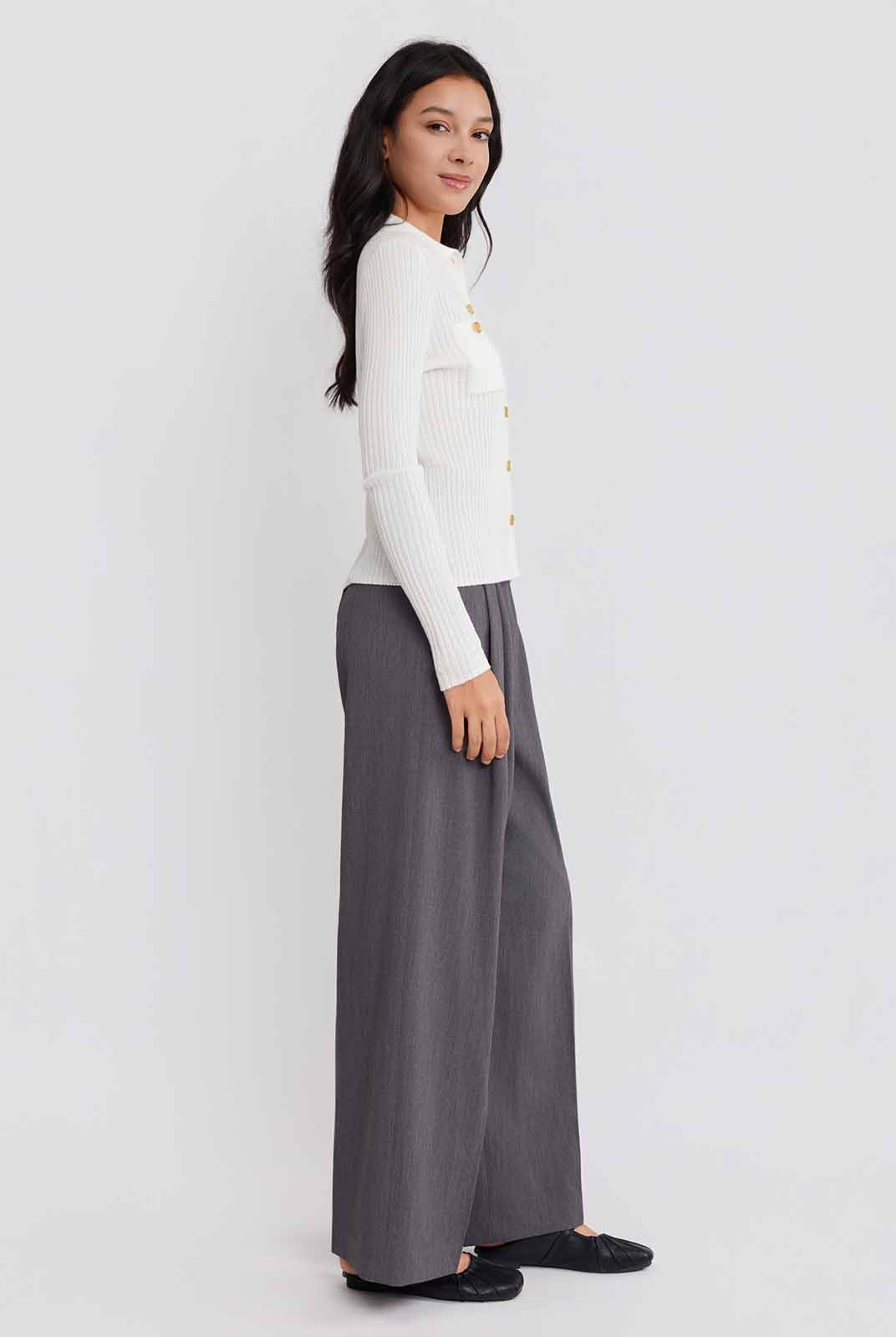 ASOBIO Ribbed Wool-Blend Cardigan