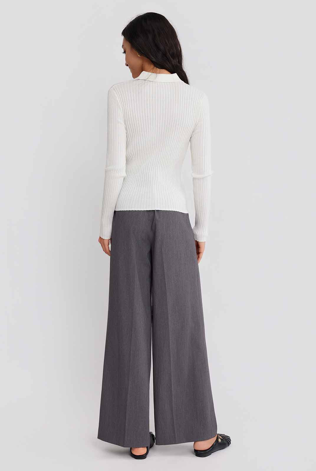 ASOBIO Ribbed Wool-Blend Cardigan