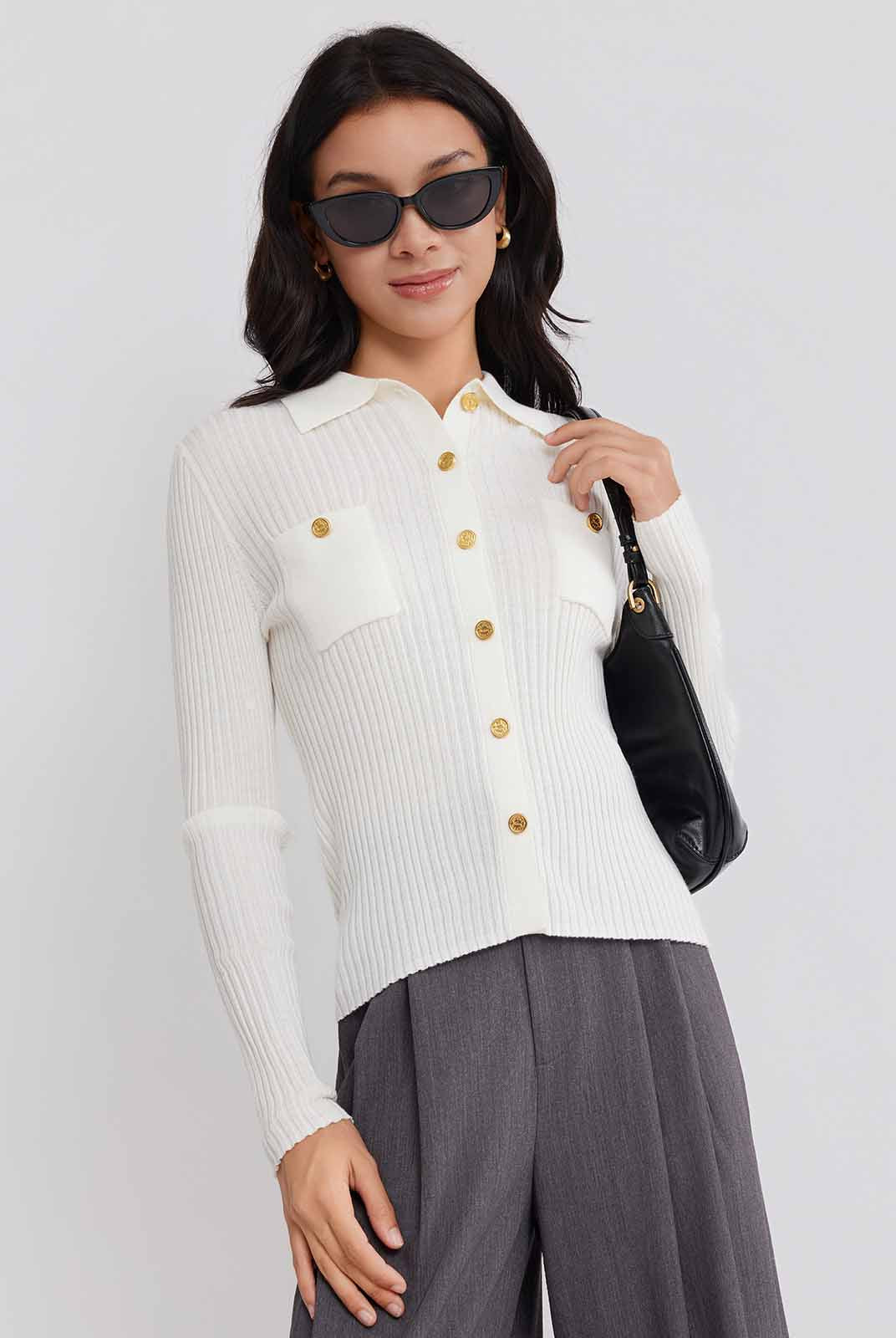 ASOBIO Ribbed Wool-Blend Cardigan