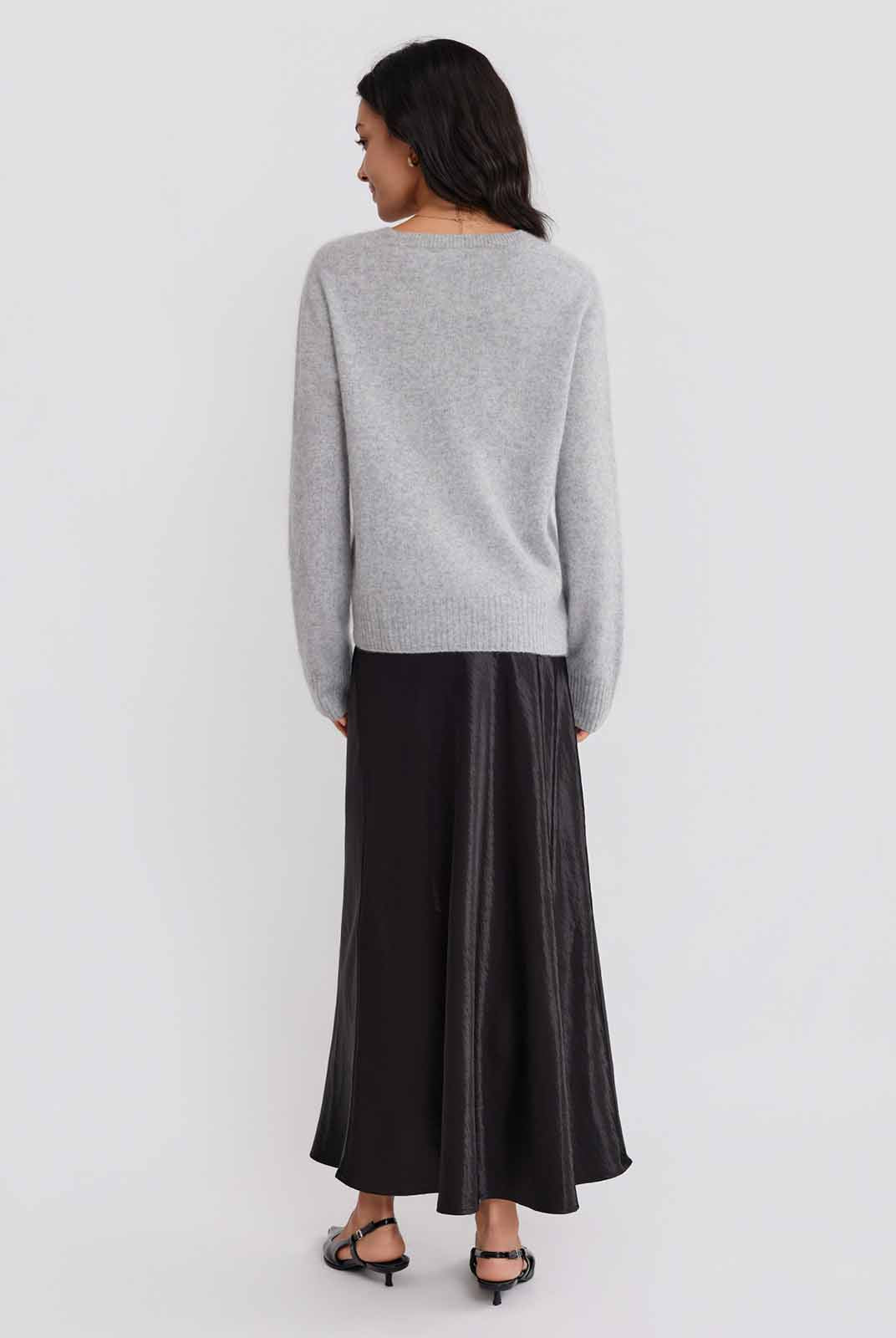 ASOBIO Wool-Cashmere Crewneck Pullover Sweater