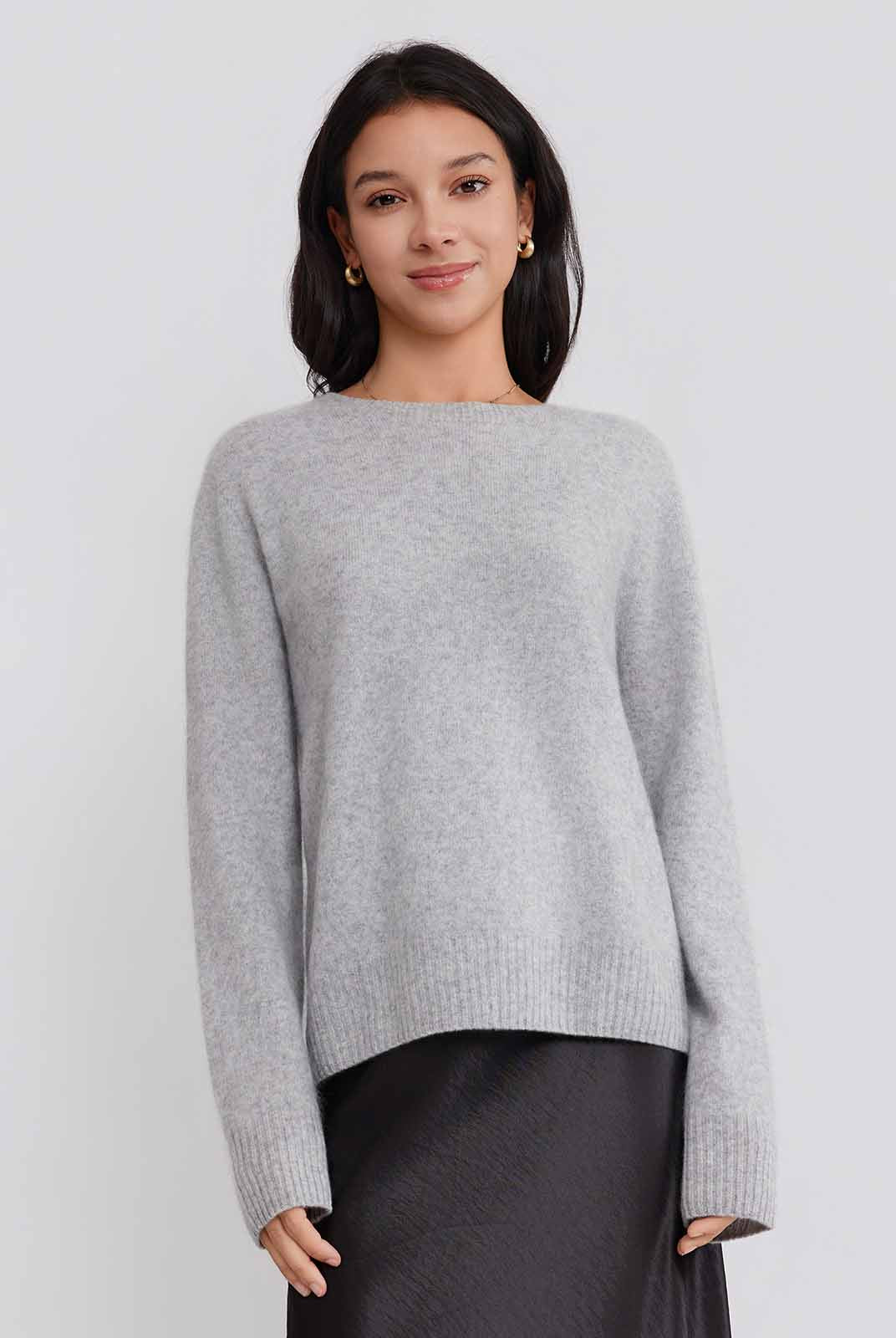 ASOBIO Wool-Cashmere Crewneck Pullover Sweater