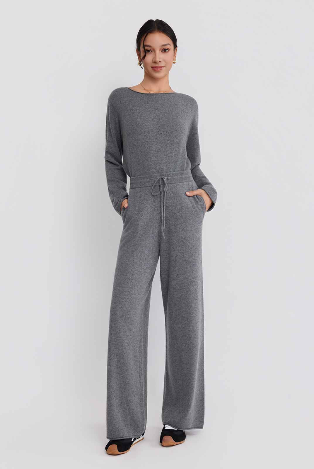 ASOBIO Wool-Cashmere Knit Pants