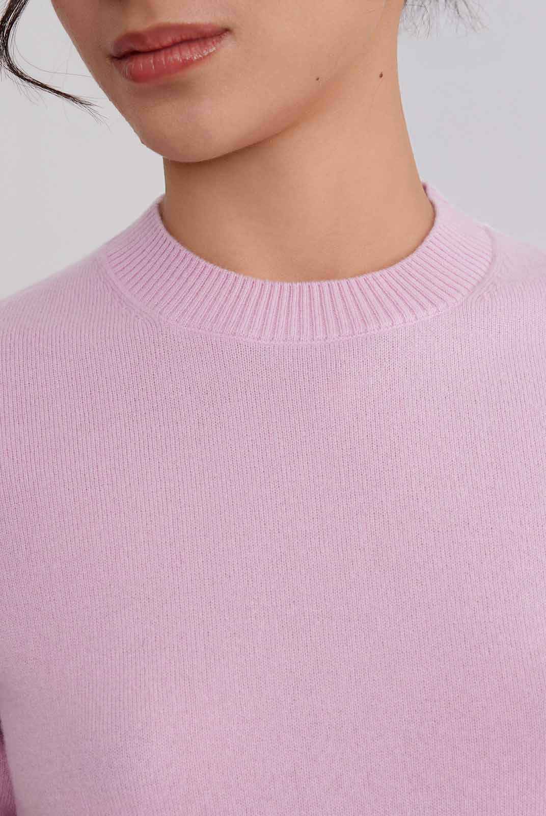 ASOBIO Wool-Cashmere Short-Sleeve Pullover Sweater