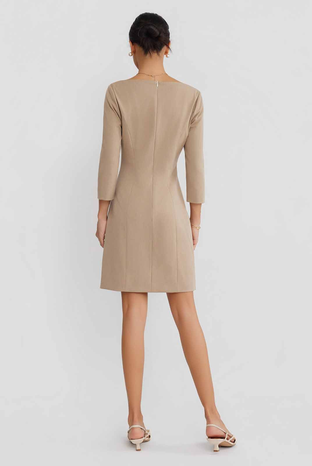 ASOBIO Twill Square-Neck Mini Dress