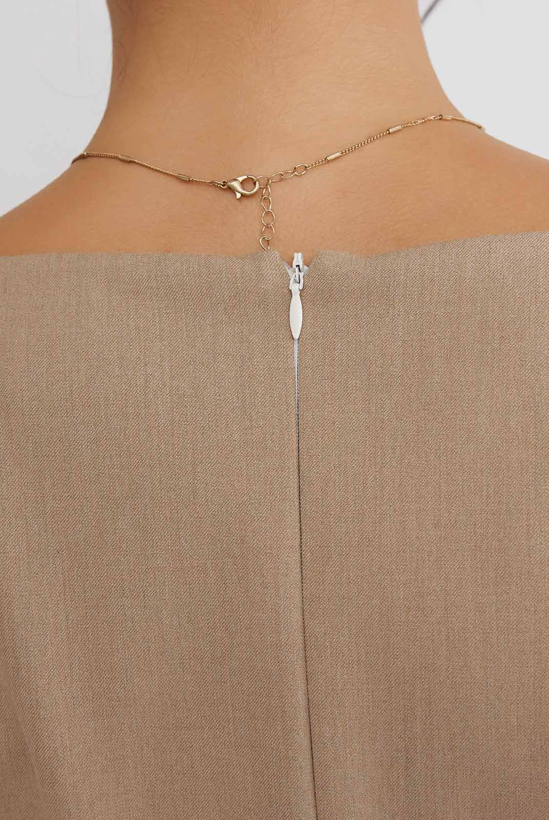 ASOBIO Twill Square-Neck Mini Dress