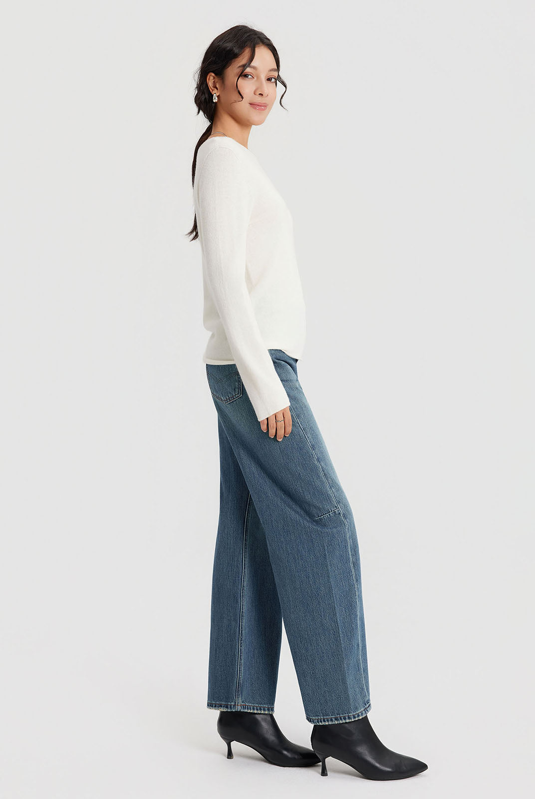 ASOBIO Wool-Cashmere Boatneck Sweater