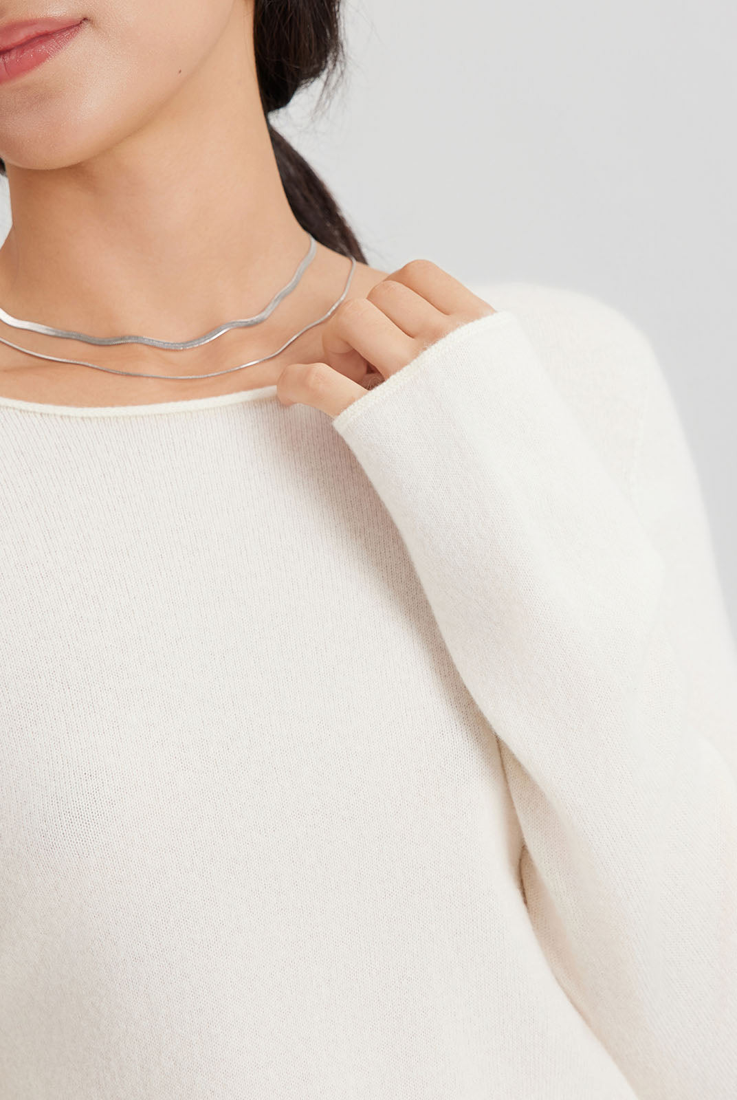ASOBIO Wool-Cashmere Boatneck Sweater