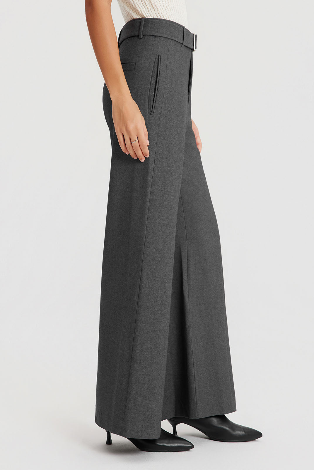 ASOBIO Effortless Pant Belted Wide-Leg Trousers