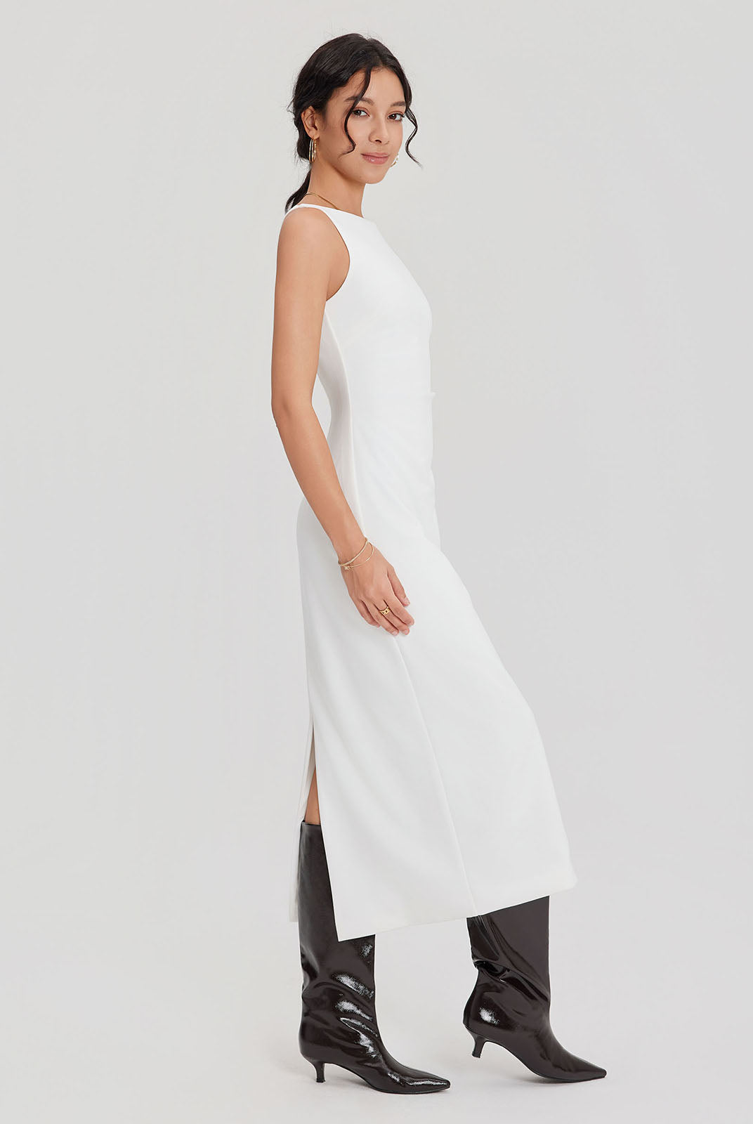 ASOBIO Tuck Midi Dress