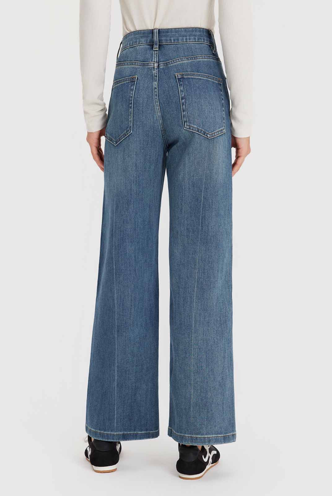 ASOBIO Mid-High Rise Wide-Leg Jeans