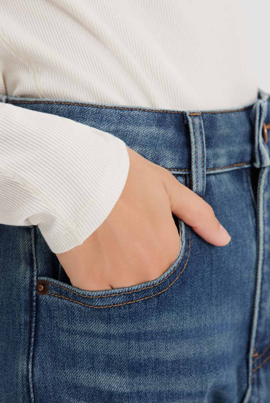 ASOBIO Mid-High Rise Wide-Leg Jeans