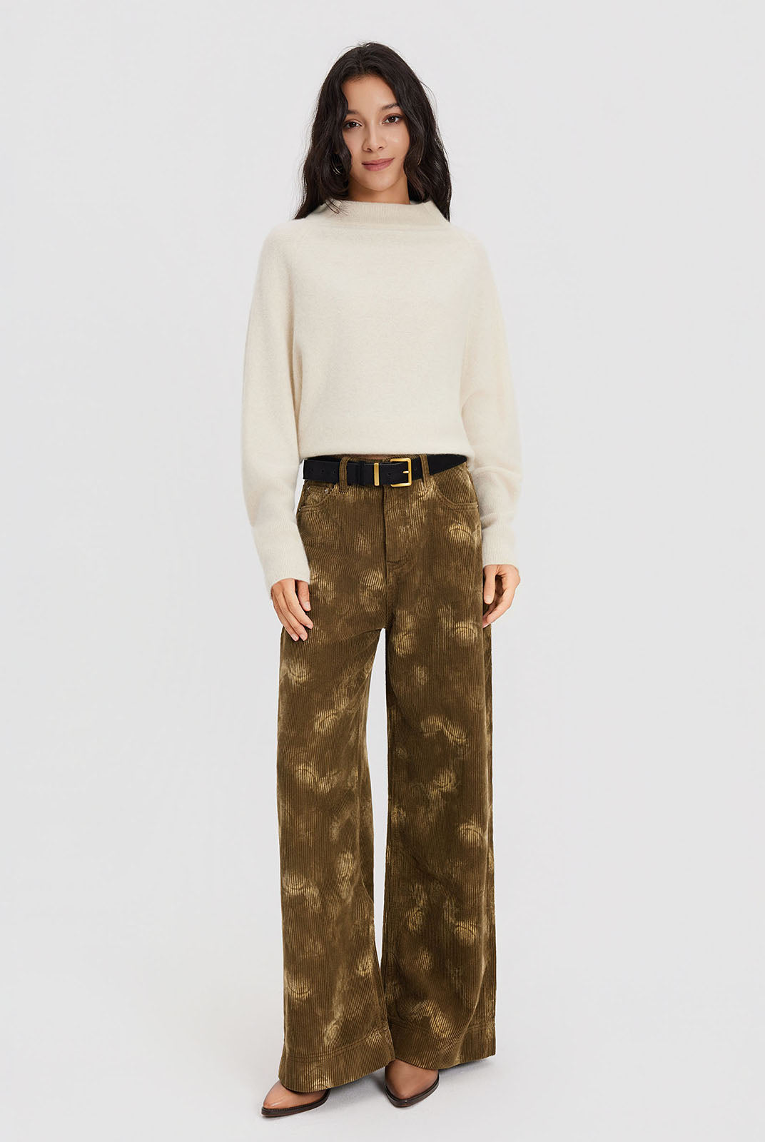 ASOBIO Printed Corduroy Pants
