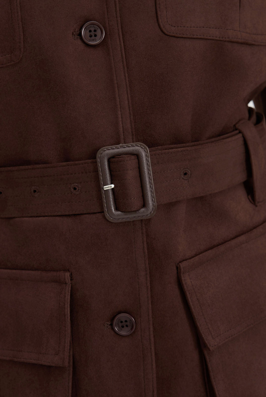 ASOBIO Suede Belted Trucker Jacket