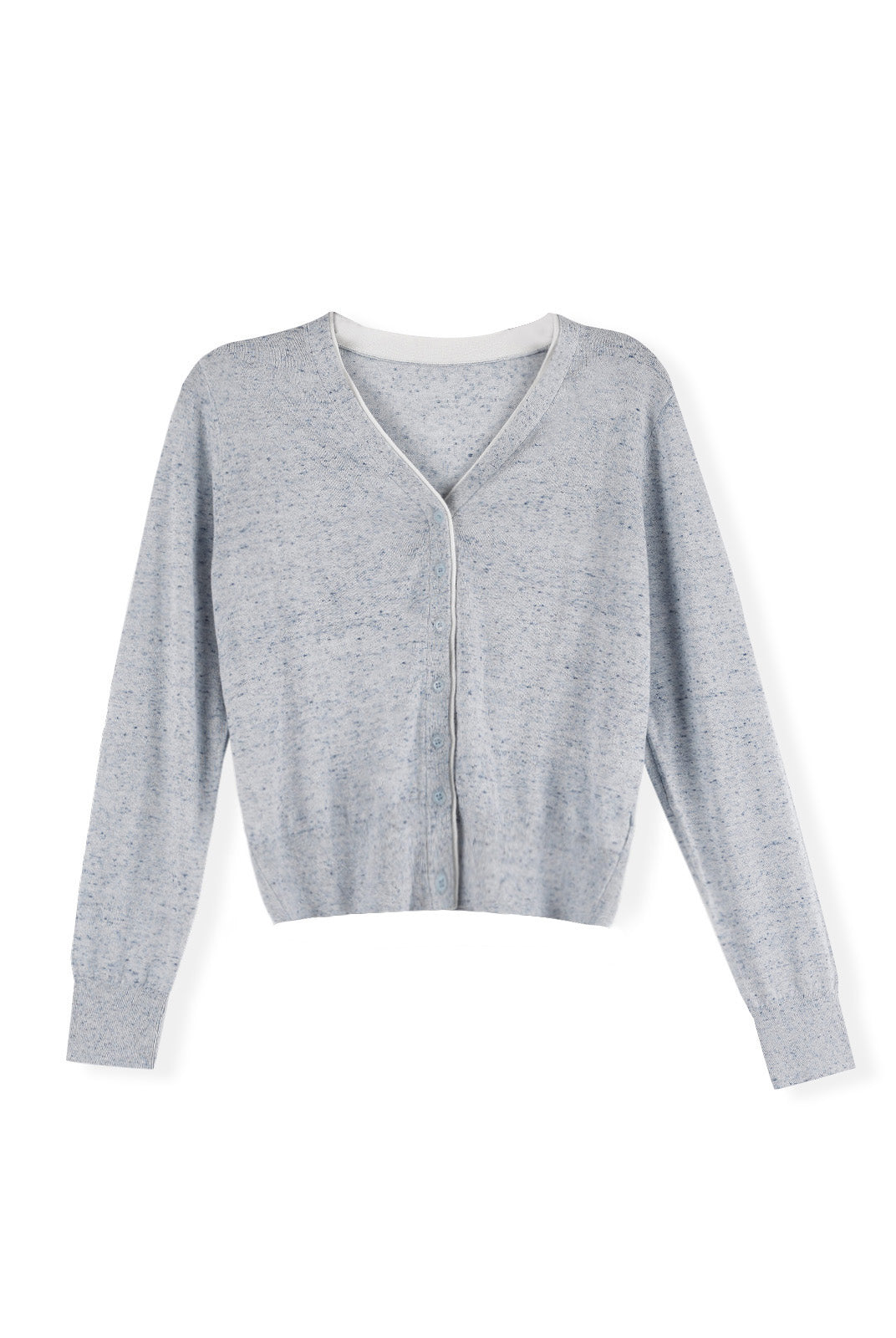 ASOBIO Contrast-Trim Button Cardigan