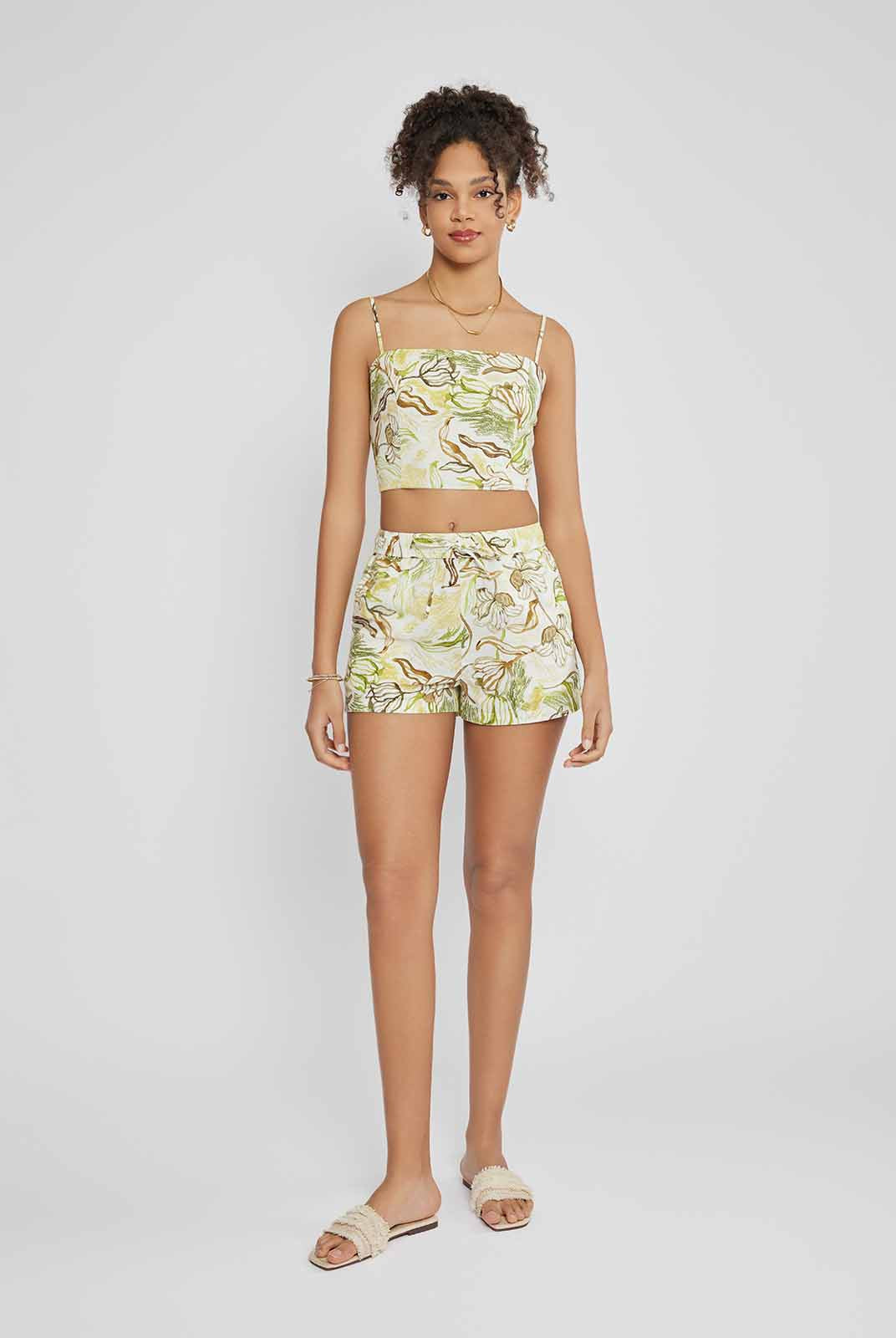 Ramie-Blend Cami with Adjustable Straps