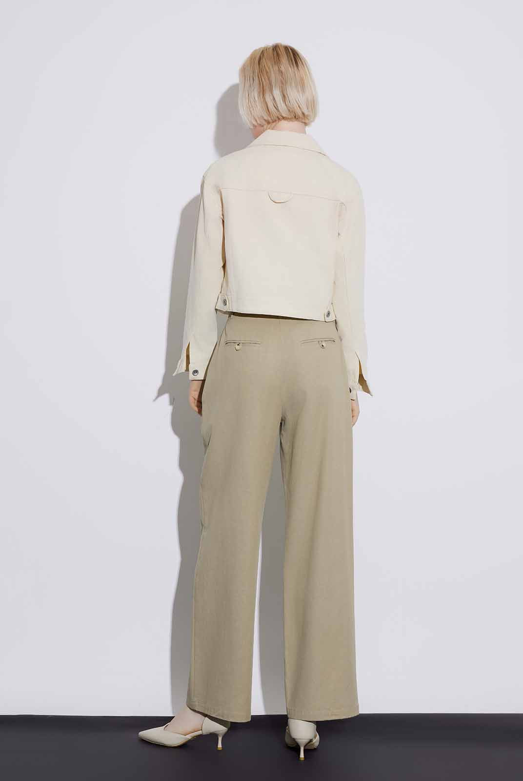 High-Waist Wide-Leg Casual Trousers
