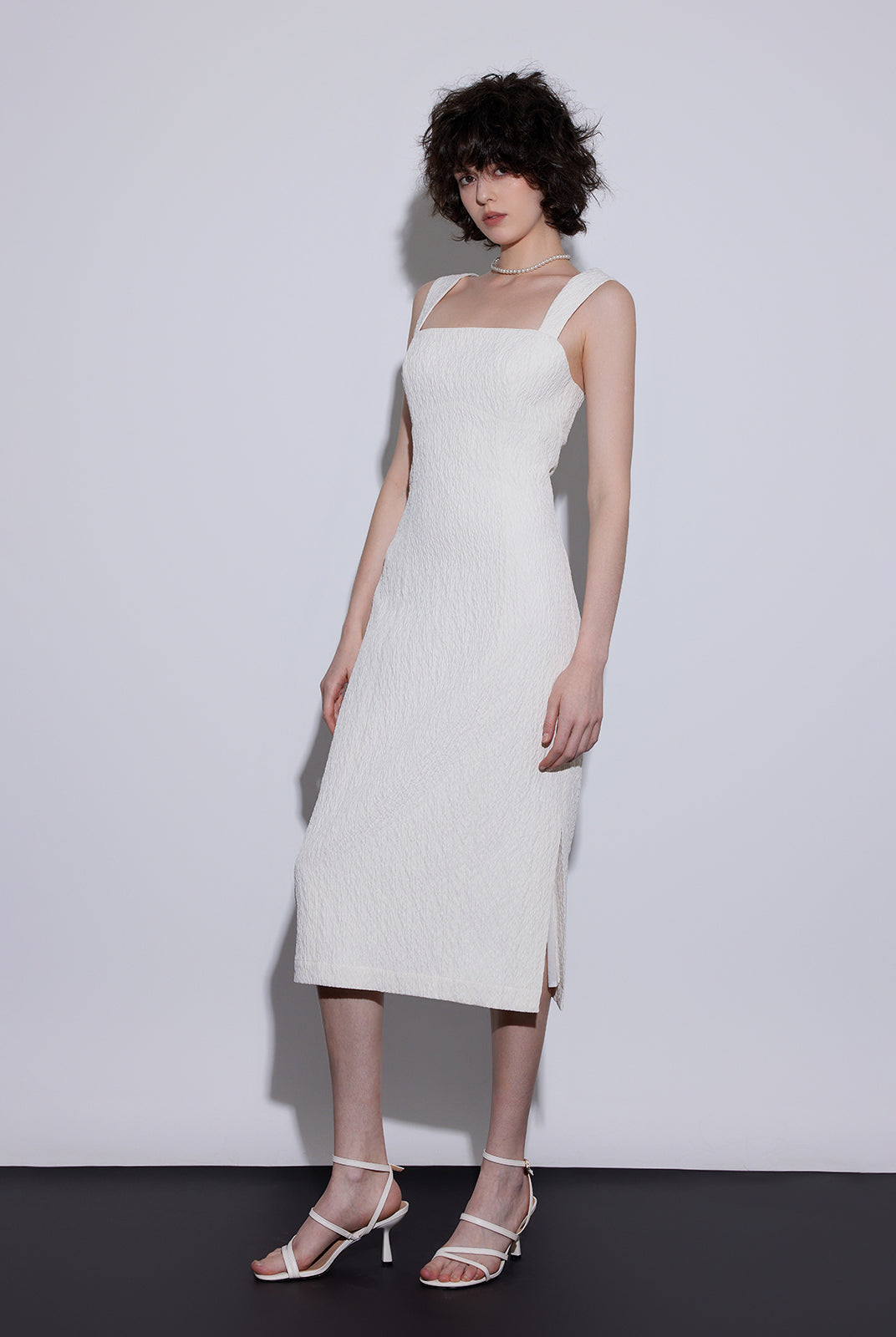 Elegant Slim-Fit Slit Midi Dress