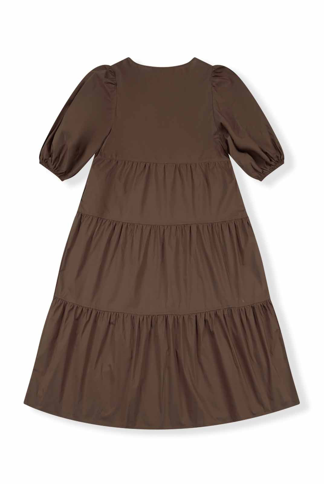 Bow Tie Front Tiered Midi Dress