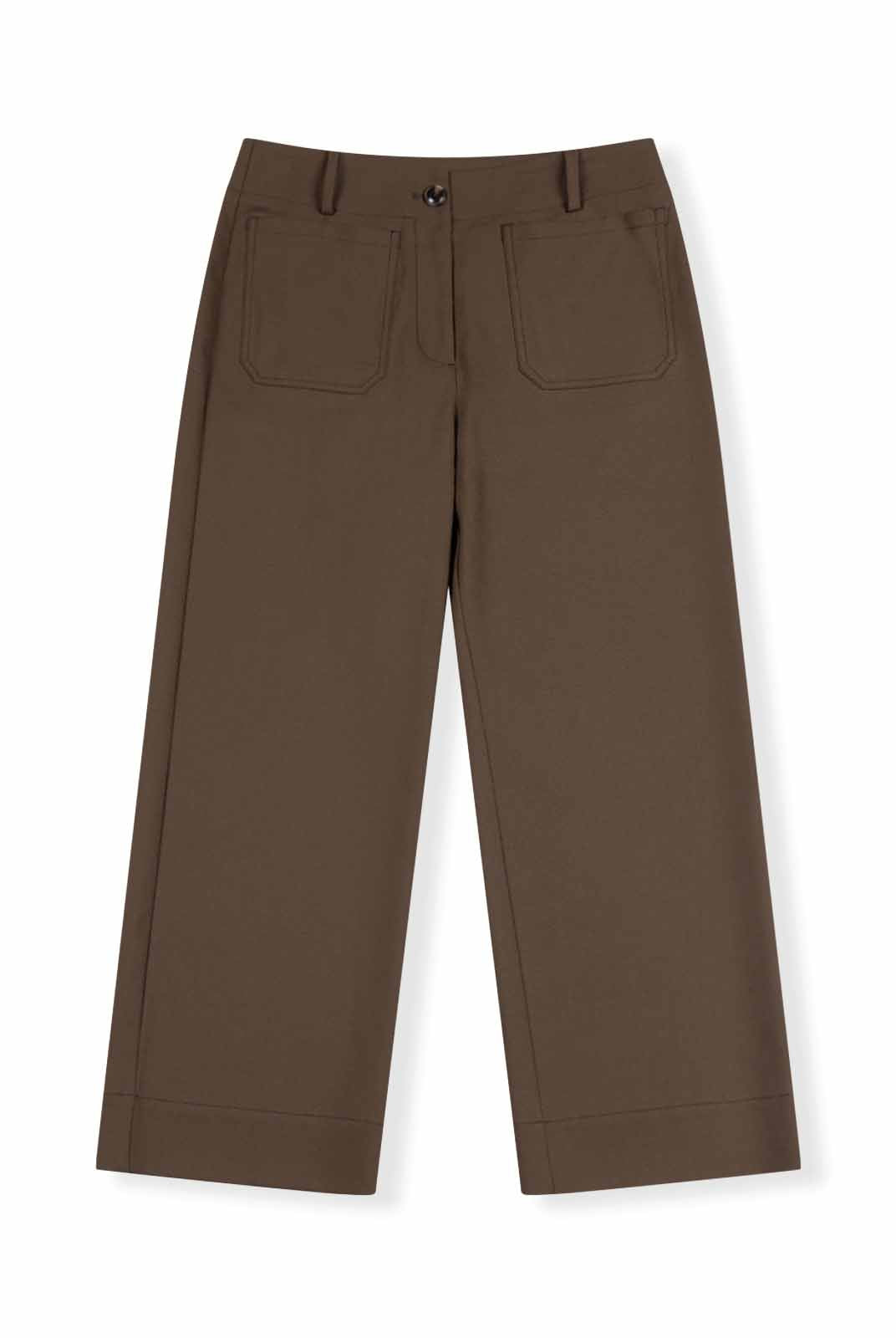 ASOBIO Cropped Mid-Rise Straight Leg Trousers