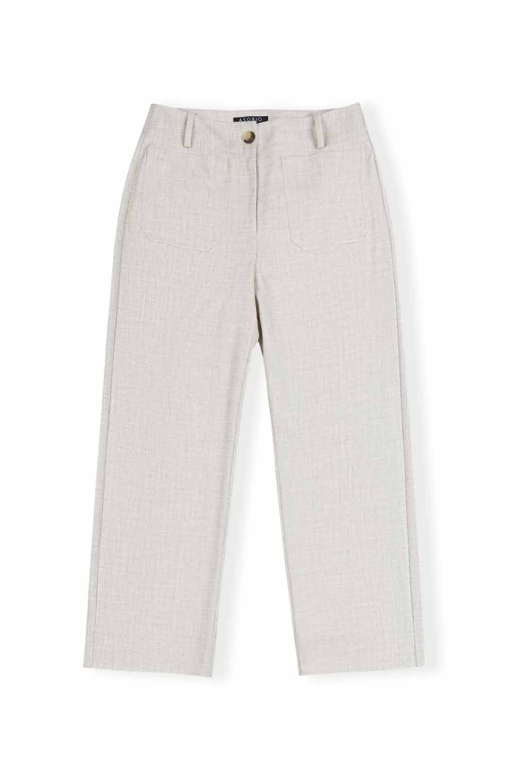 ASOBIO Cropped Mid-Rise Straight Leg Trousers