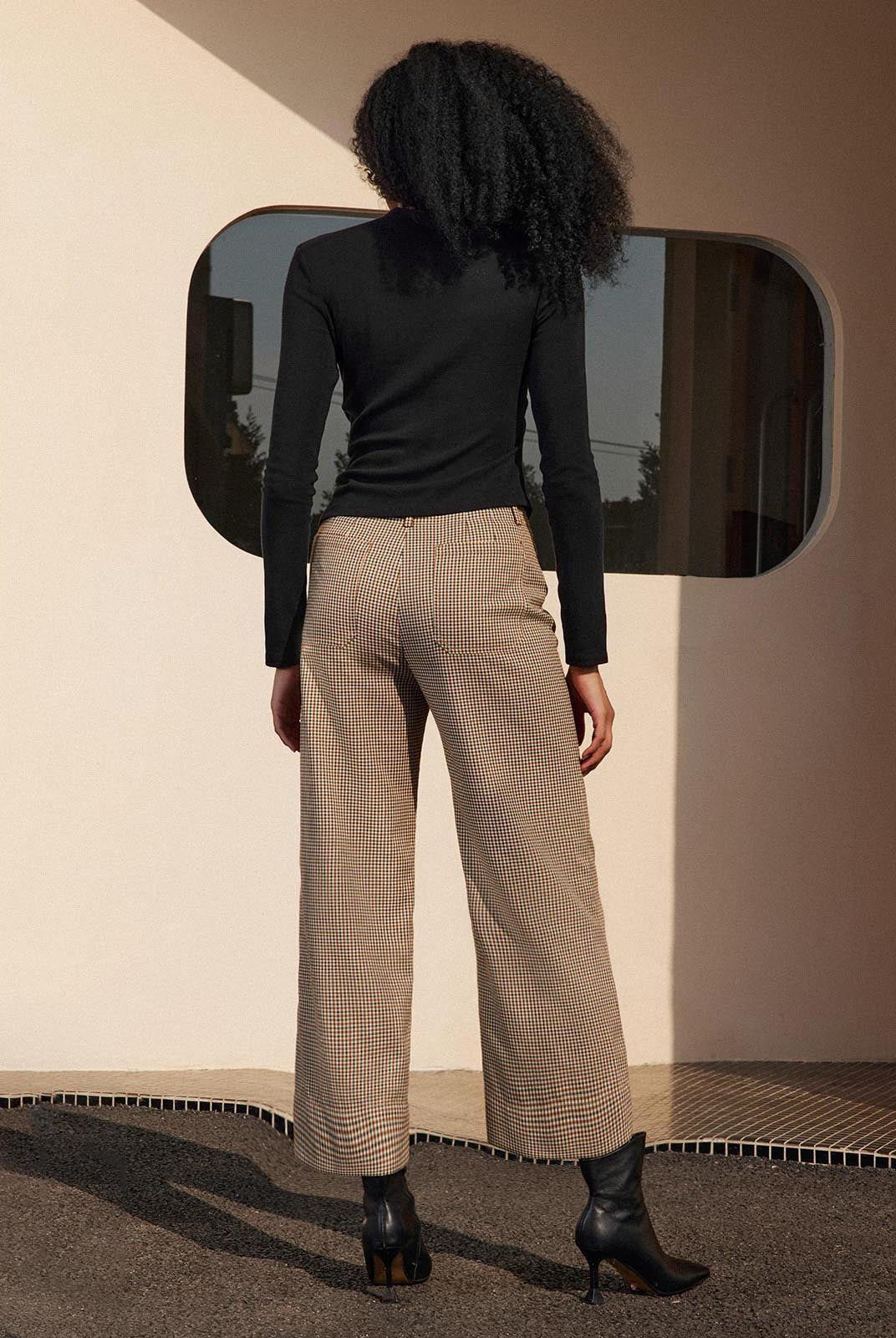 ASOBIO Cropped Mid-Rise Straight Leg Trousers
