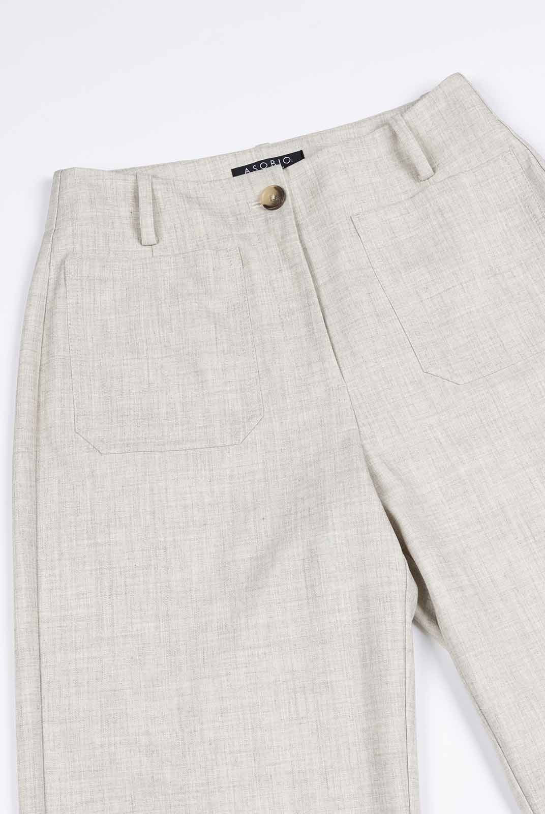 ASOBIO Cropped Mid-Rise Straight Leg Trousers