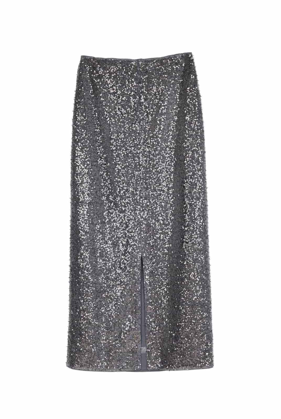 ASOBIO Sequin Sheer Maxi Skirt