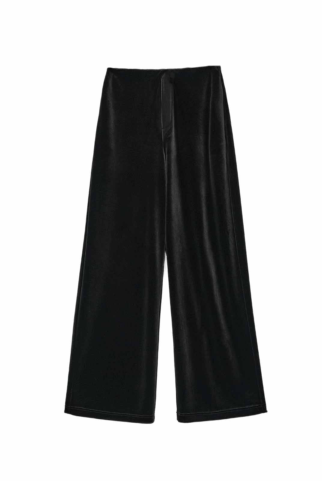 ASOBIO Stretch Velvet Straight-Leg Pull-On Pants