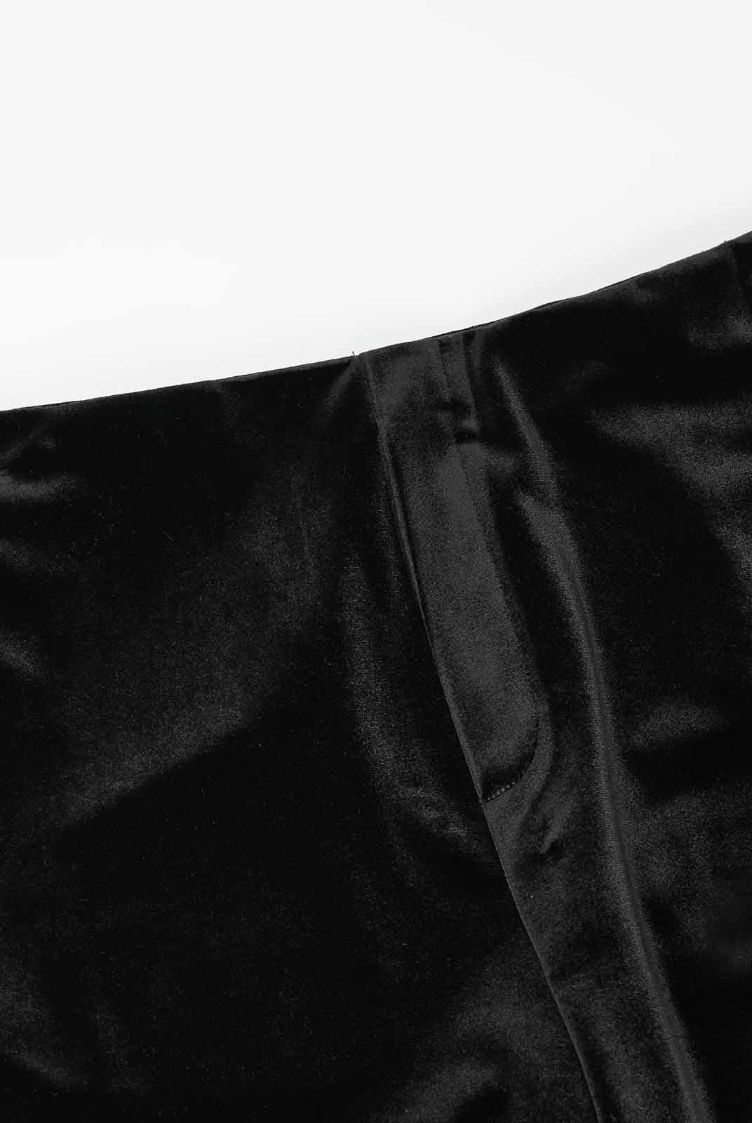 ASOBIO Stretch Velvet Straight-Leg Pull-On Pants