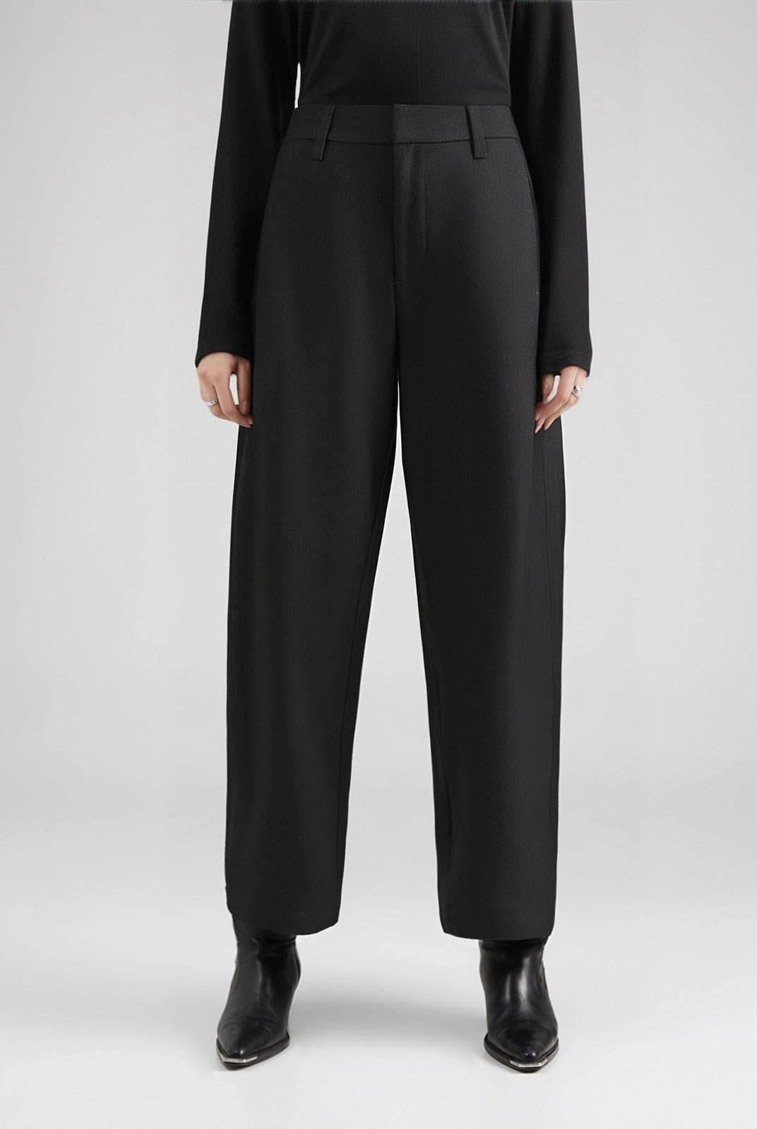 ASOBIO Mid-Rise Barrel-Leg Off-Duty Pant