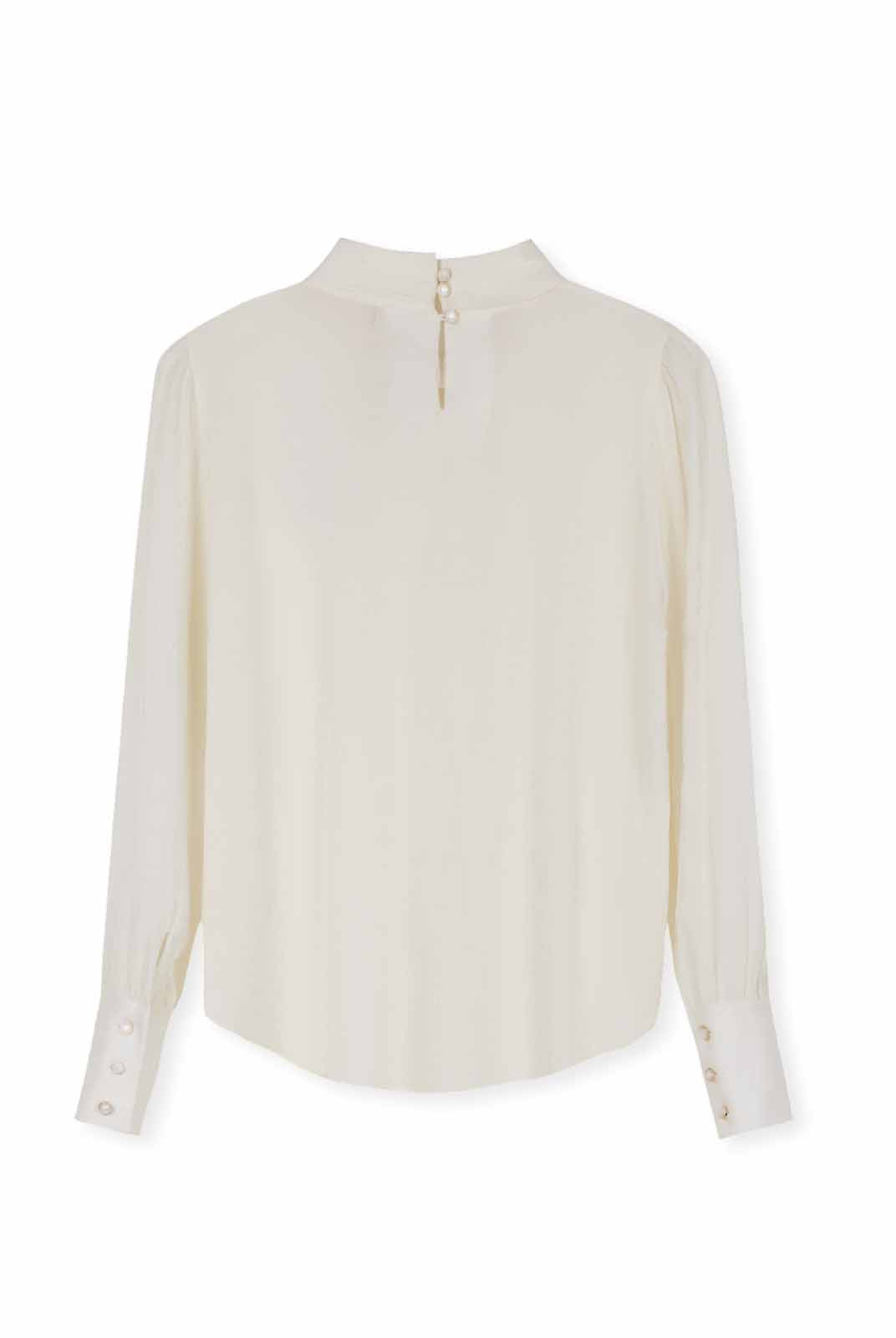 ASOBIO Long-Sleeve Twist Neck Textured Blouse