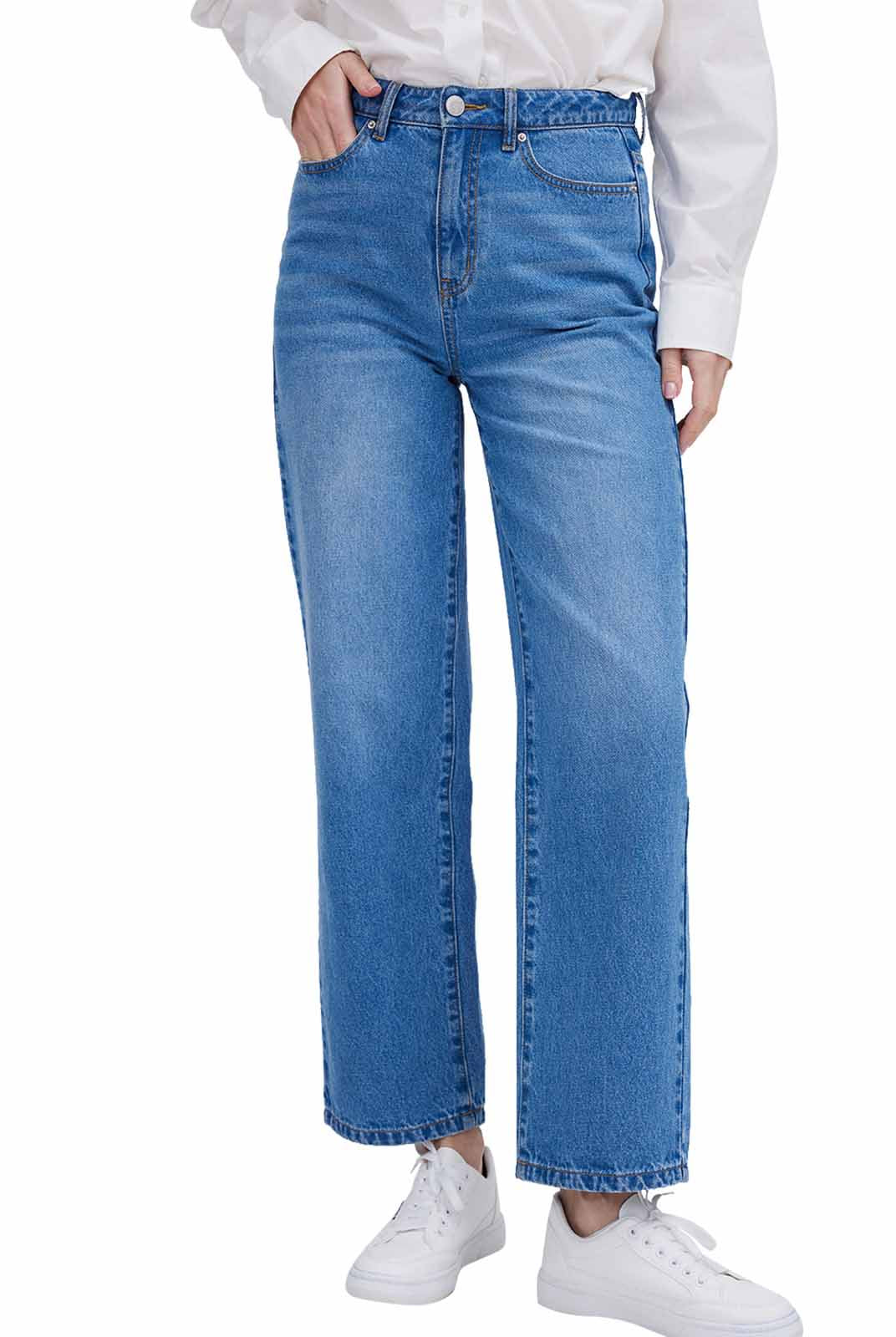 ASOBIO Classic Mid-Rise Straight Leg Jeans