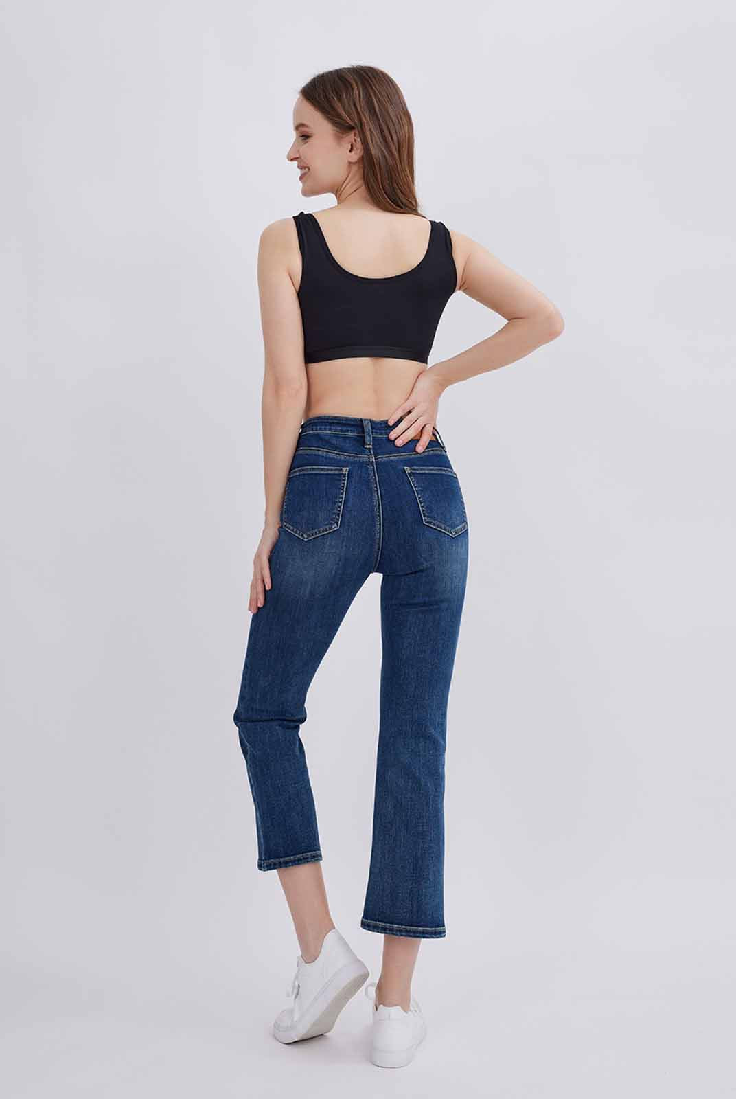 ASOBIO Mid-Rise Bootcut Crop Jean