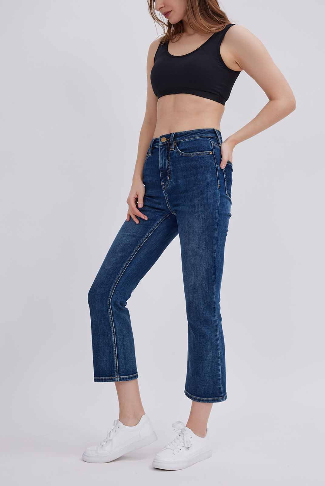 ASOBIO Mid-Rise Bootcut Crop Jean