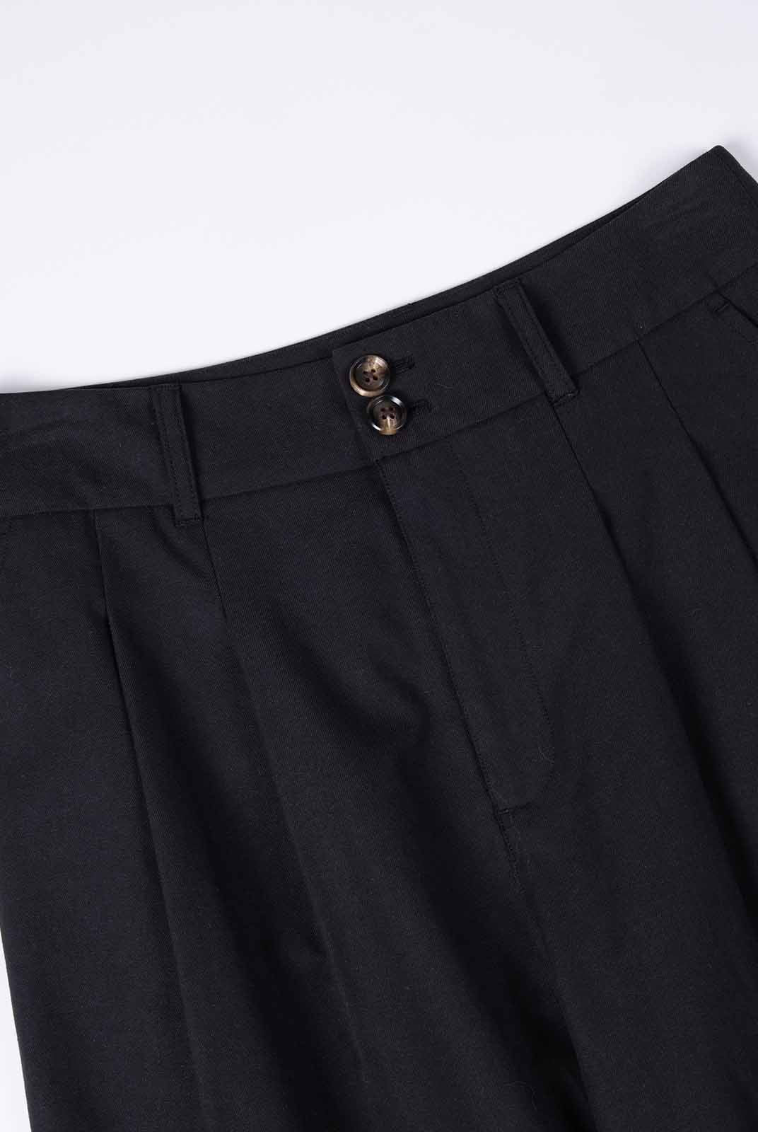 High-Waist Wide-Leg Casual Trousers