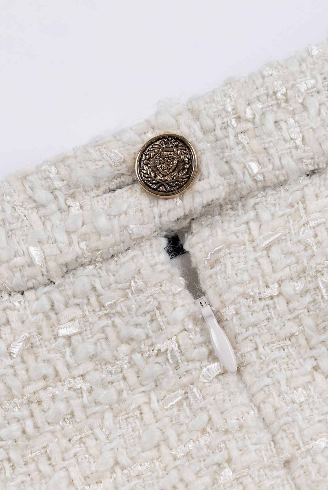 ASOBIO Mid-Rise Wool-Blend Tweed Mini Skirt