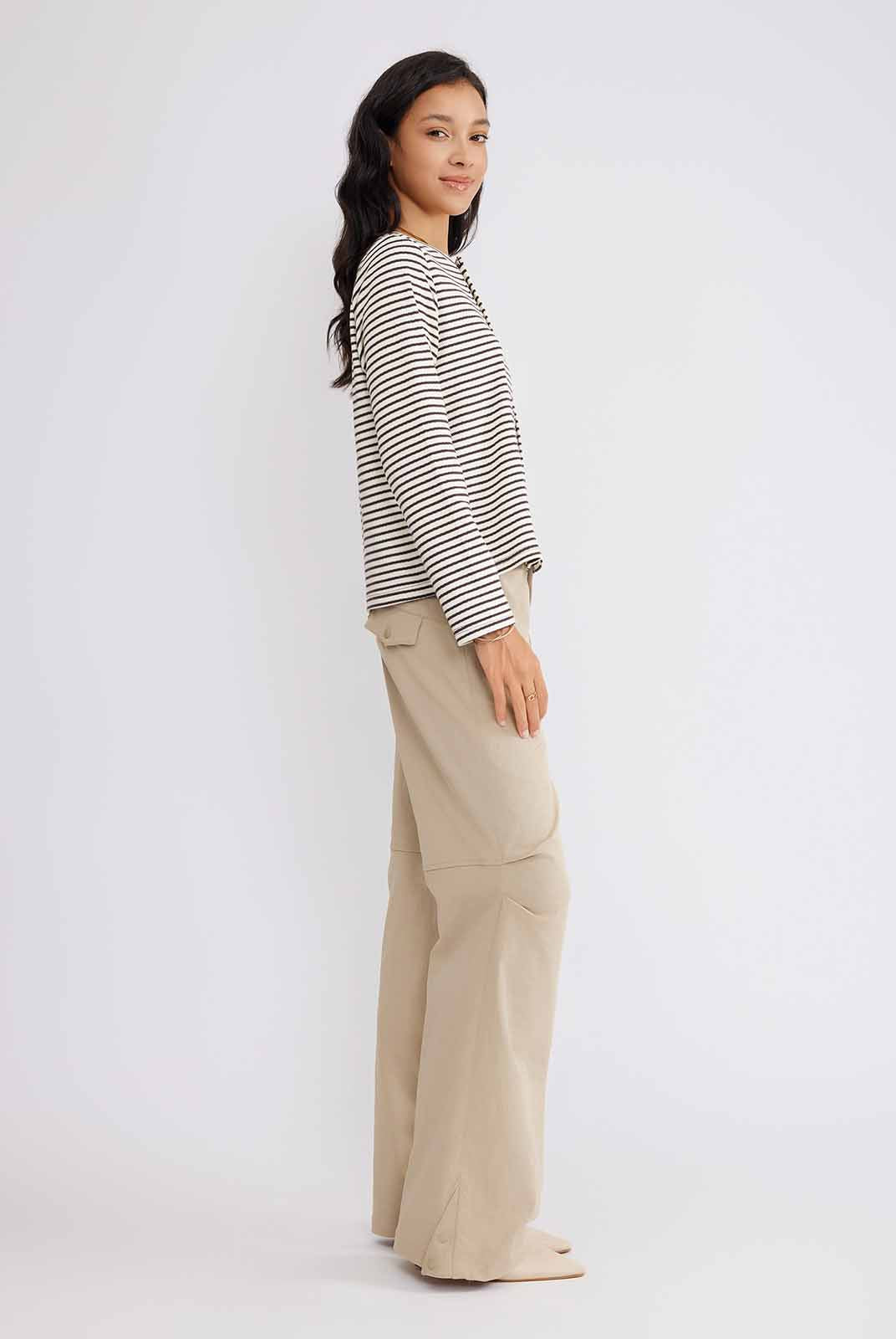 ASOBIO Striped Knit Cardigan