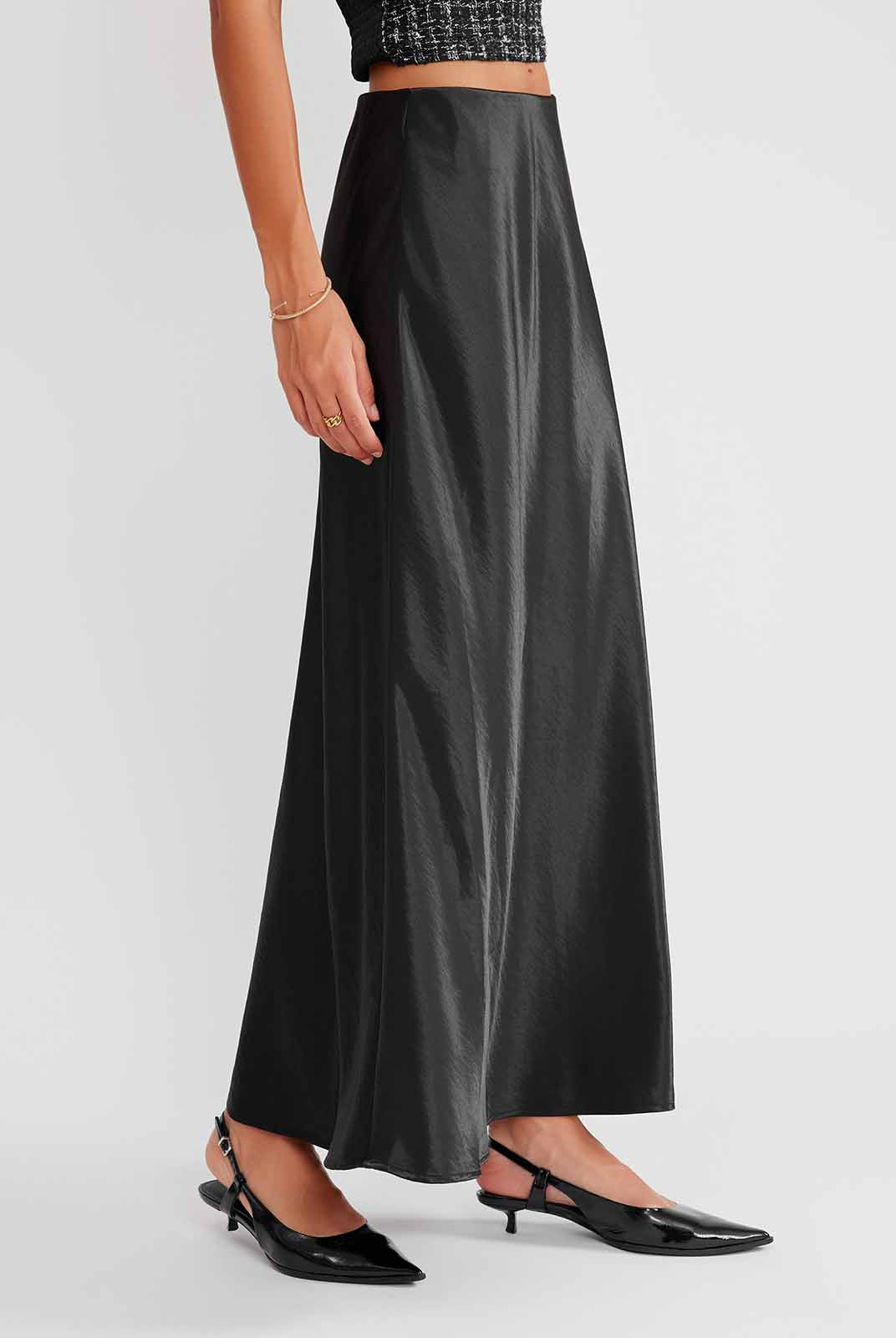 ASOBIO Satin Maxi Skirt